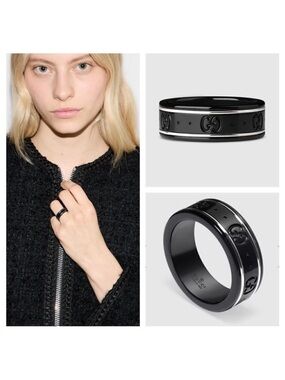 Gucci Icon Thin Band Synthetic Corundum & 18KโWhite Gold